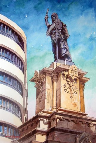 Monument a Roger de Llúria al final de La Rambla
